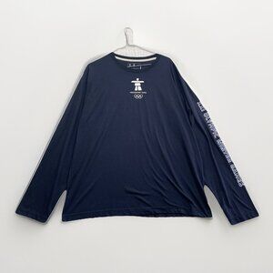 Y2K 2010 Winter Olympics Canada Men’s Long Sleeve Dark Blue Logo Shirt XL Read*